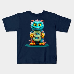 Cute Monster for Kids Alphabet Letter S Funny Back to School Kids T-Shirt